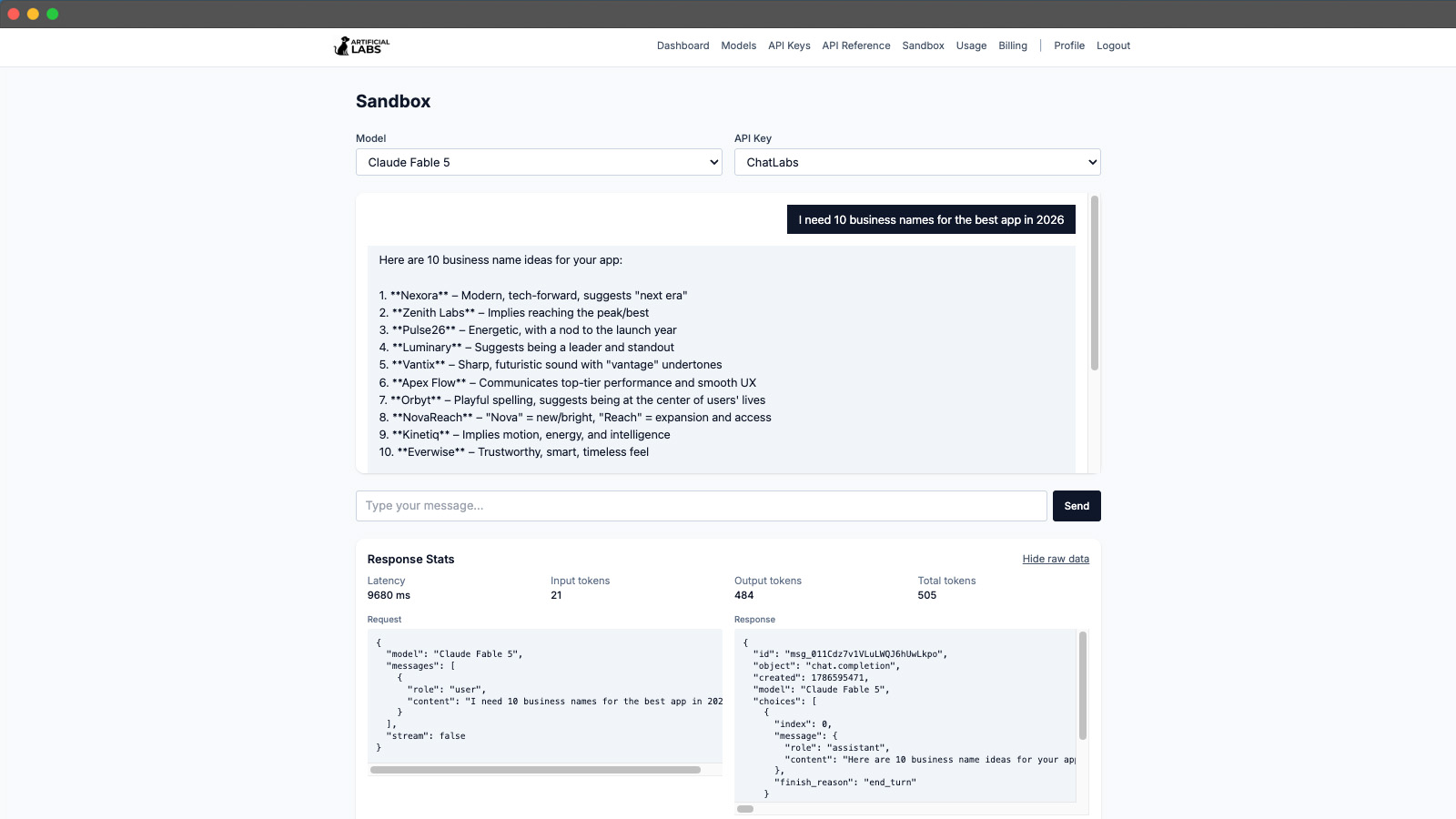 Sandbox for testing prompts against two models side by side